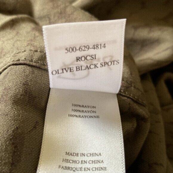 Rails Button Down Shirt Top Womens Small Green Black Print Abstract Long Sleeve - Picture 5 of 11